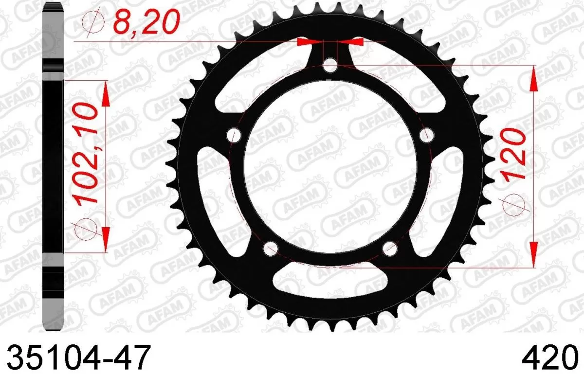 AFAM Sprocket Rear Steel 47T - 420