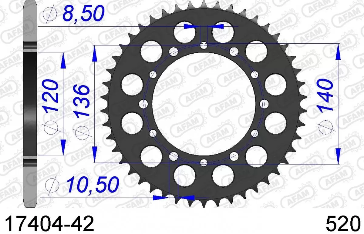 AFAM Sprocket Rear Aluminium 42T - 520