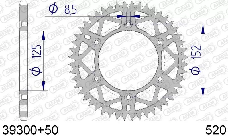 AFAM Sprocket Rear Aluminium 50T - 520