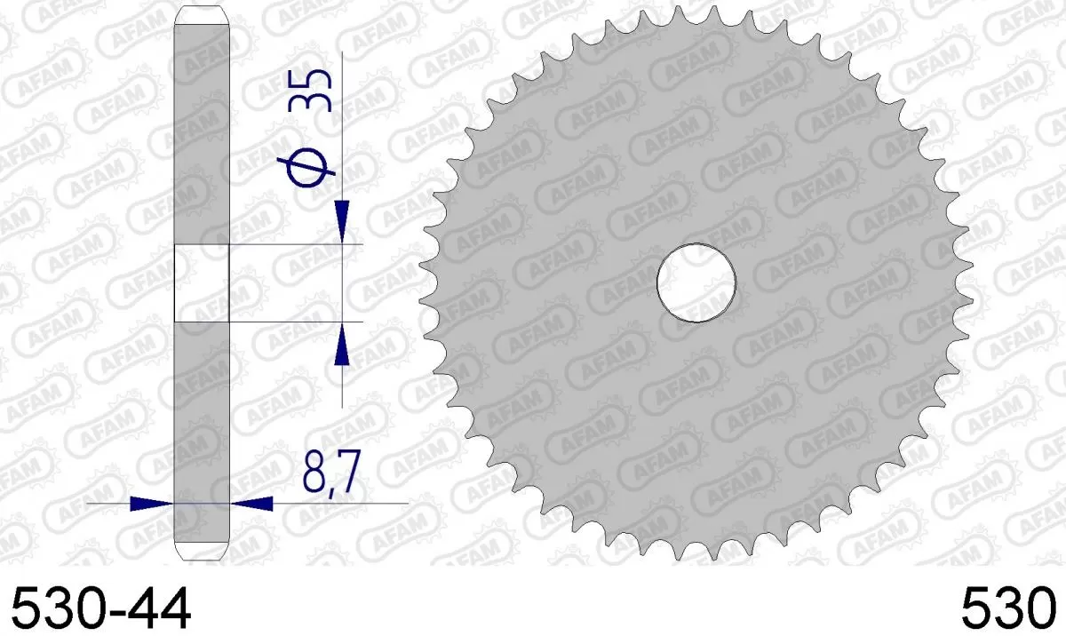 AFAM Sprocket Rear Aluminium - Blank - 530