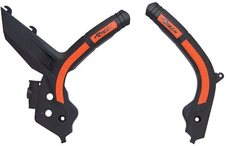 Rtech Plastic Frame Protector Black/Orange KTM SXF19-/EXC 20-