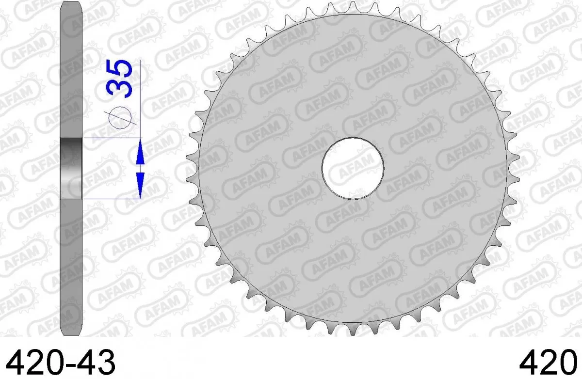 AFAM Sprocket Rear Aluminium - Blank - 420