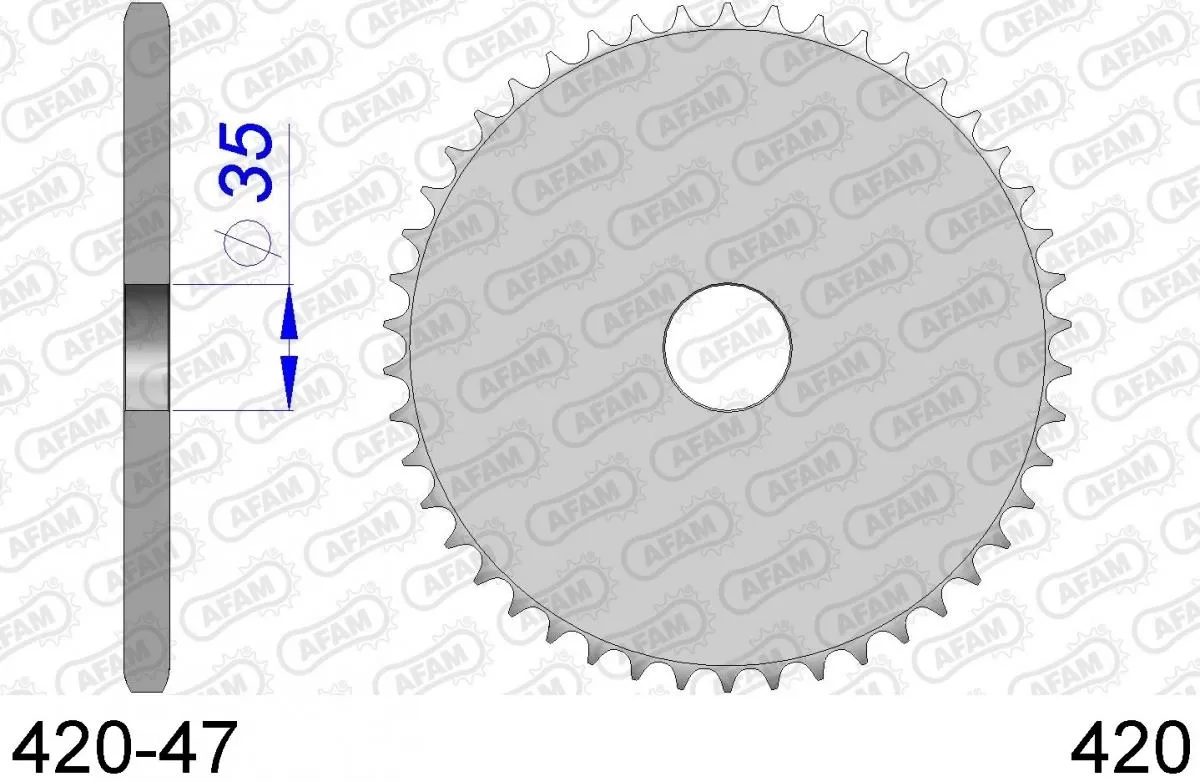 AFAM Sprocket Rear Aluminium - Blank - 420