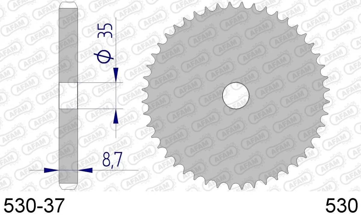 AFAM Sprocket Rear Aluminium - Blank - 530