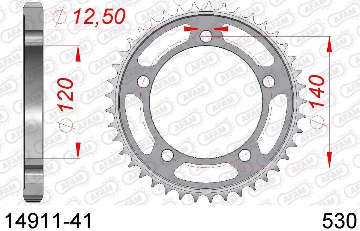 AFAM Sprocket Rear Steel 41T - 530
