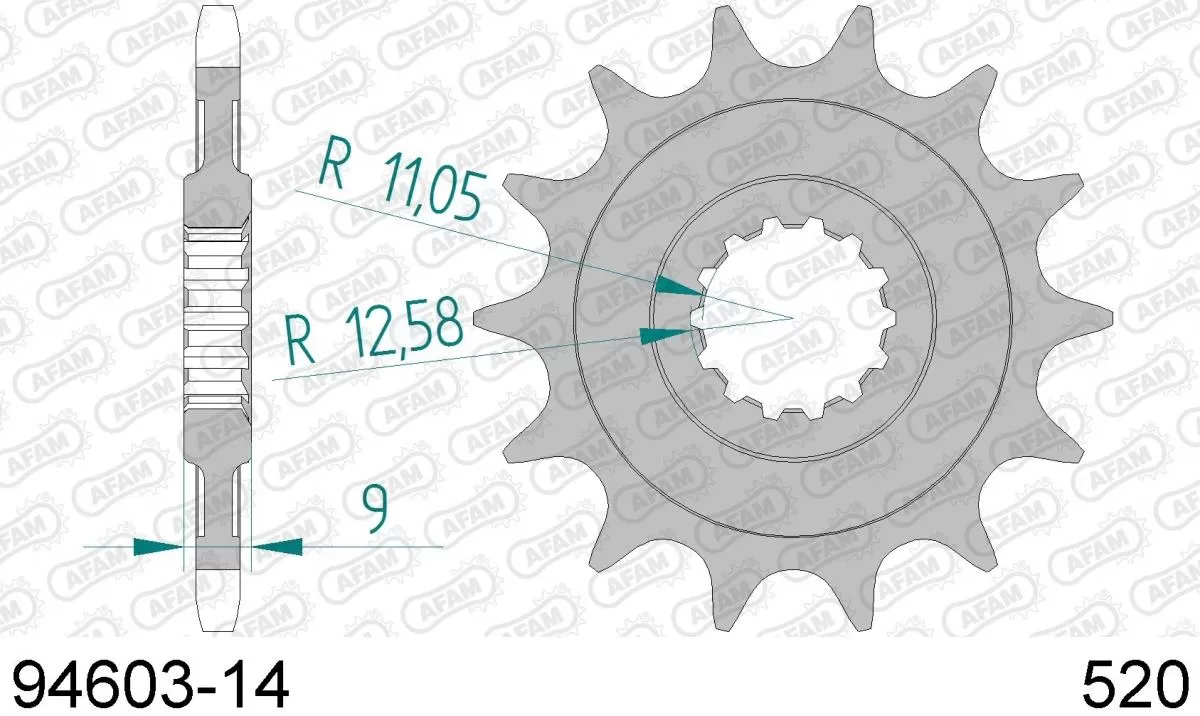 AFAM Sprocket Front 14T - 520