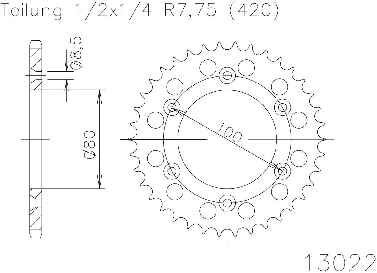 Esjot Sprocket Rear Steel 48T - 420