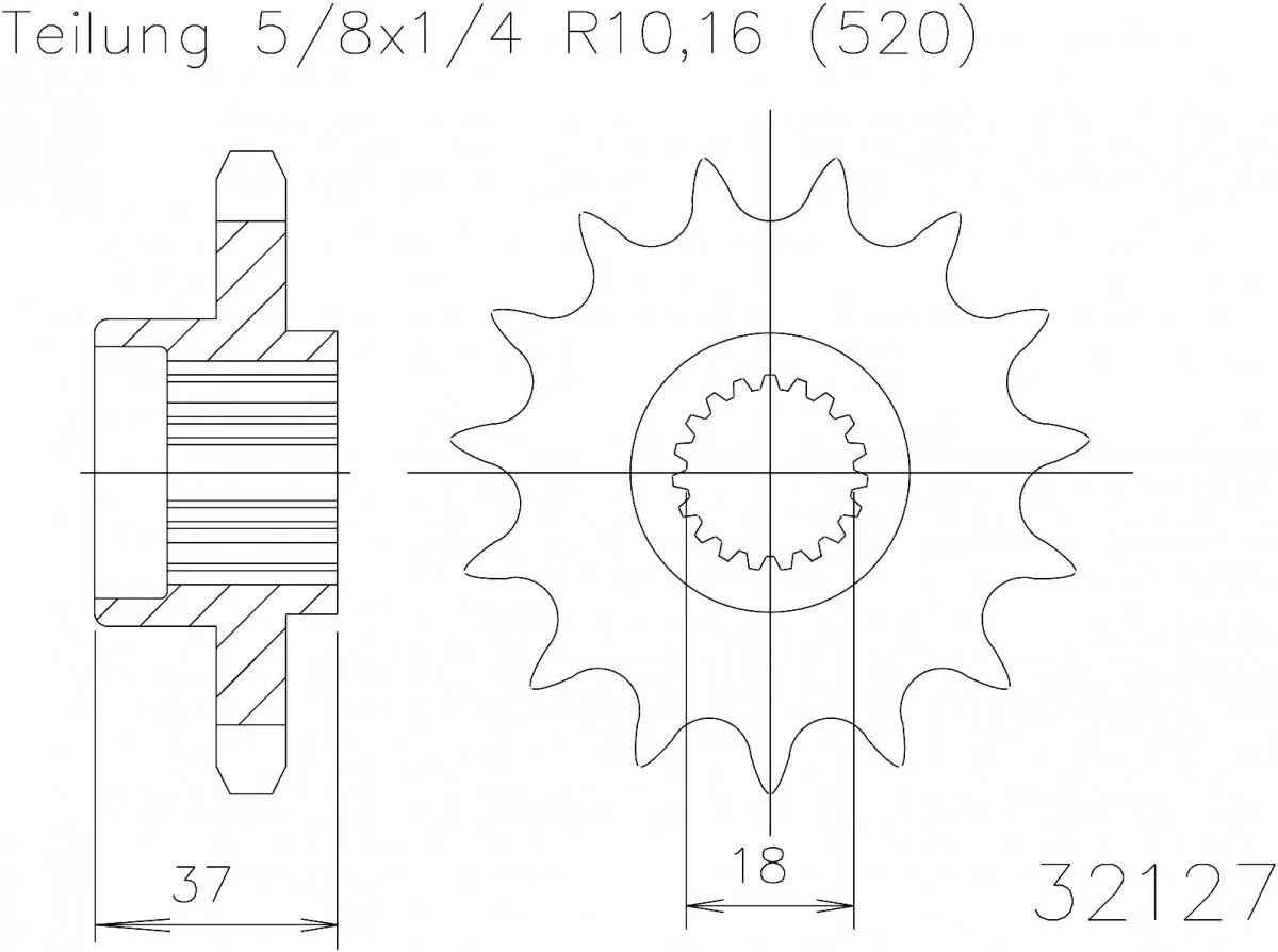 Esjot Sprocket Front 17T - 520