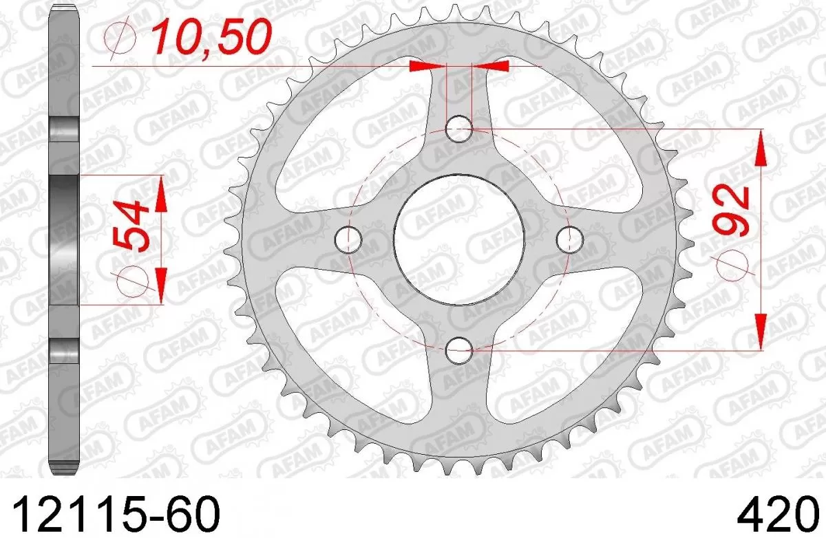 AFAM Sprocket Rear Steel 60T - 420