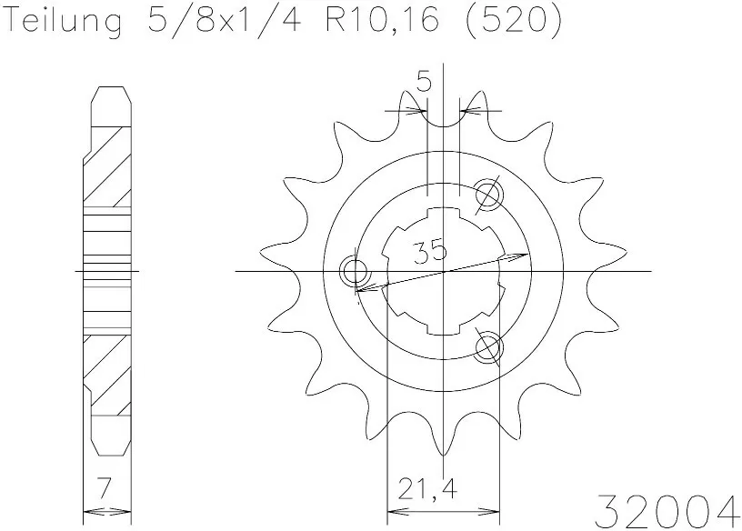 Esjot Sprocket Front 16T - 520