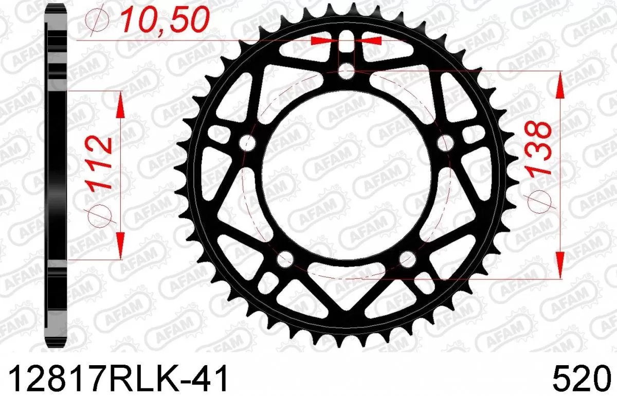 AFAM Sprocket Rear Steel 41T - 520
