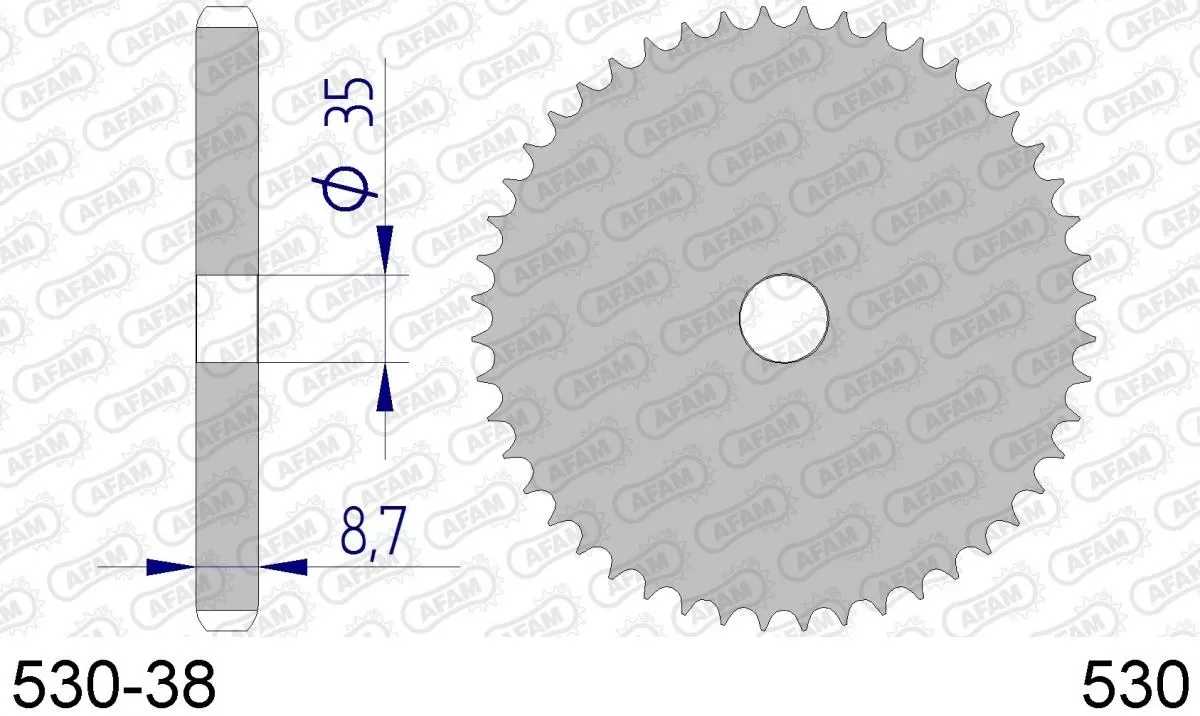 AFAM Sprocket Rear Aluminium - Blank - 530