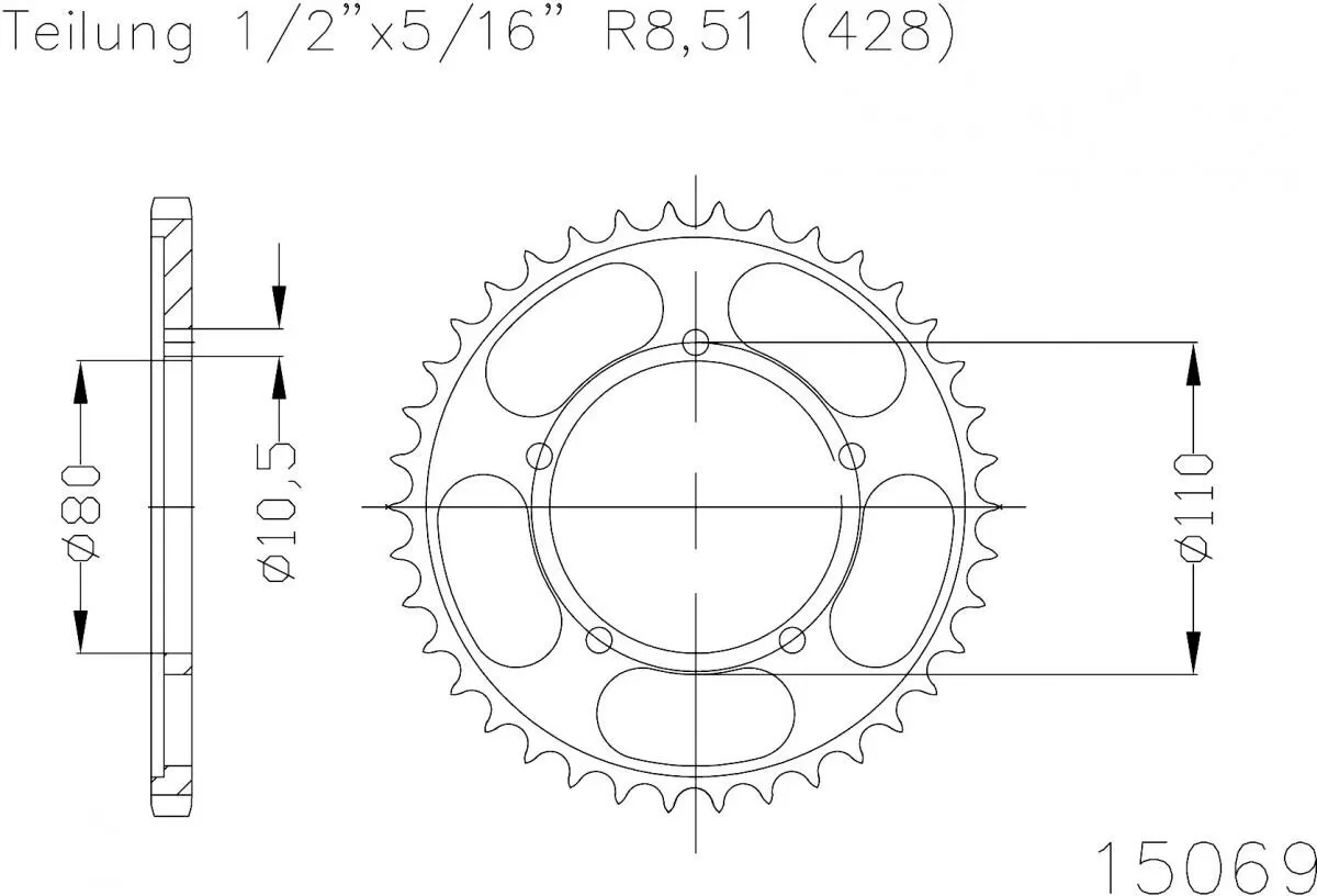 Esjot Sprocket Rear Steel 42T - 428