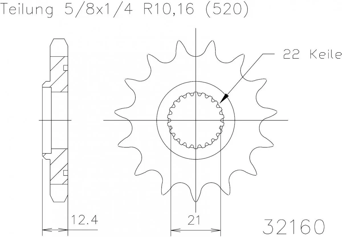 Esjot Sprocket Front 14T - 520