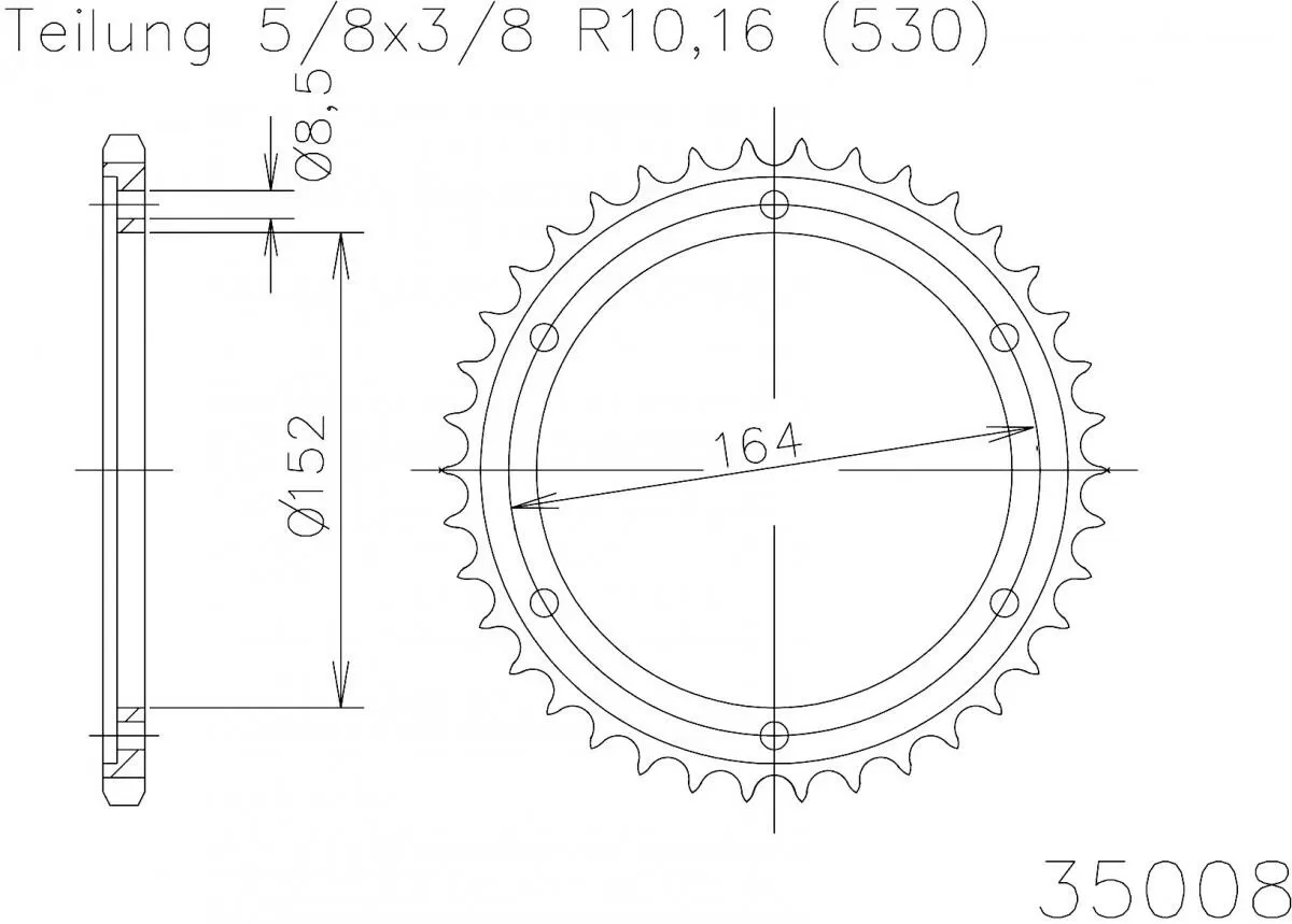 Esjot Sprocket Rear Steel 40T - 530