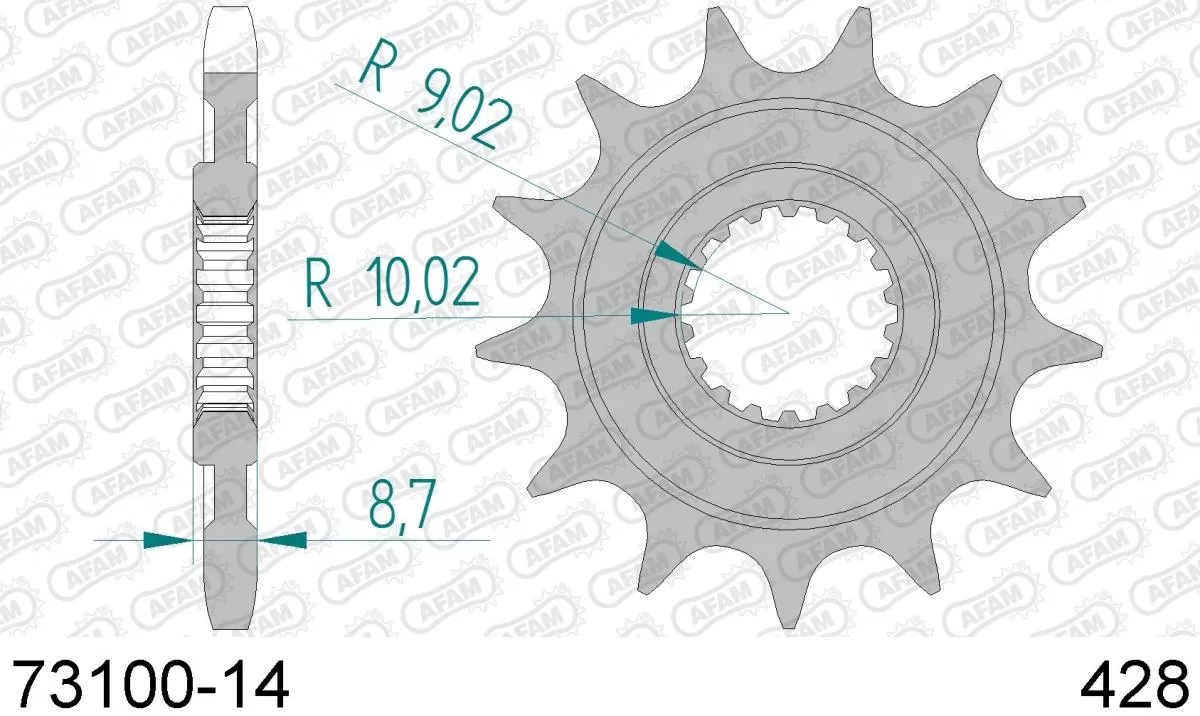 AFAM Sprocket Front 14T - 428