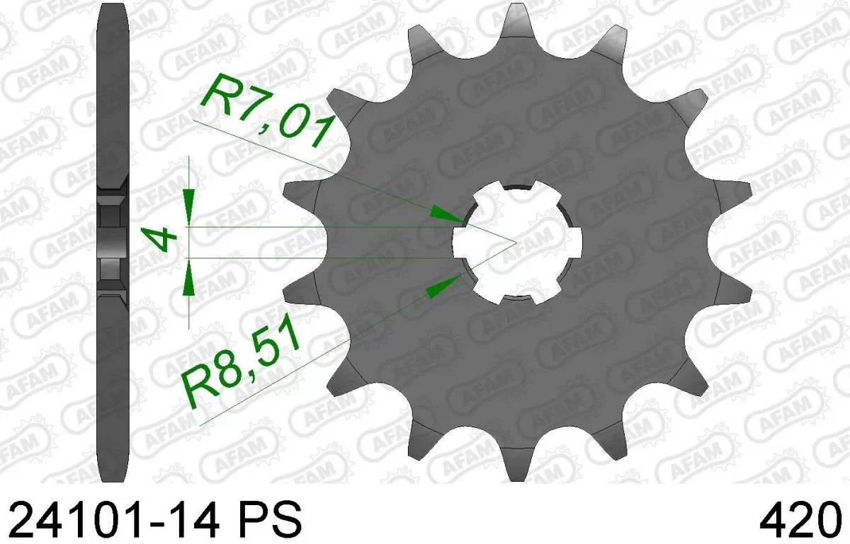 AFAM Sprocket Front 14T PS - 420