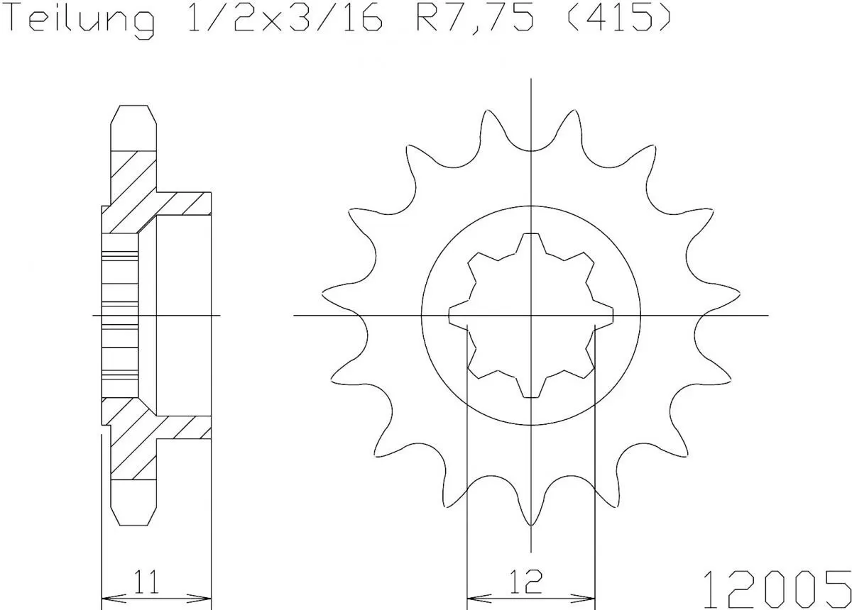 Esjot Sprocket Front 11T - 415