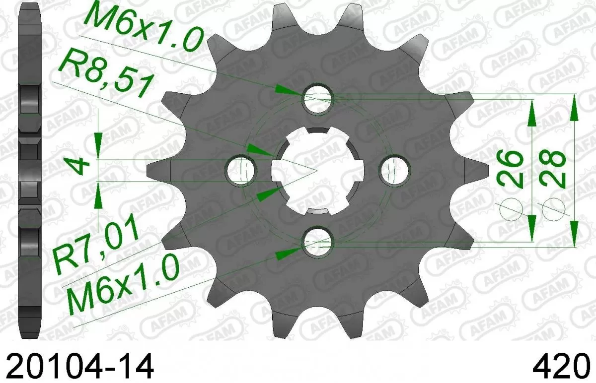 AFAM Sprocket Front 14T - 420