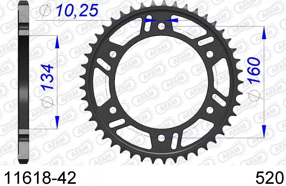 AFAM Sprocket Rear Aluminium 42T - 520