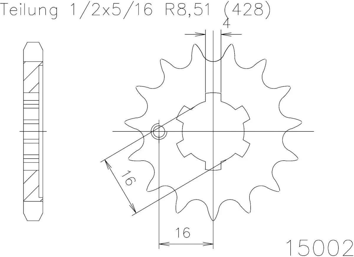Esjot Sprocket Front 14T - 428