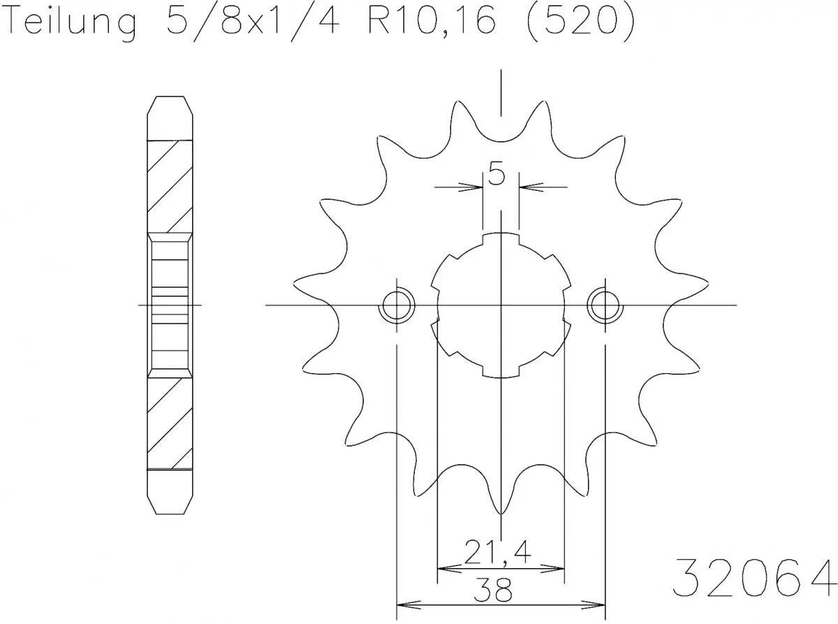 Esjot Sprocket Front 14T - 520