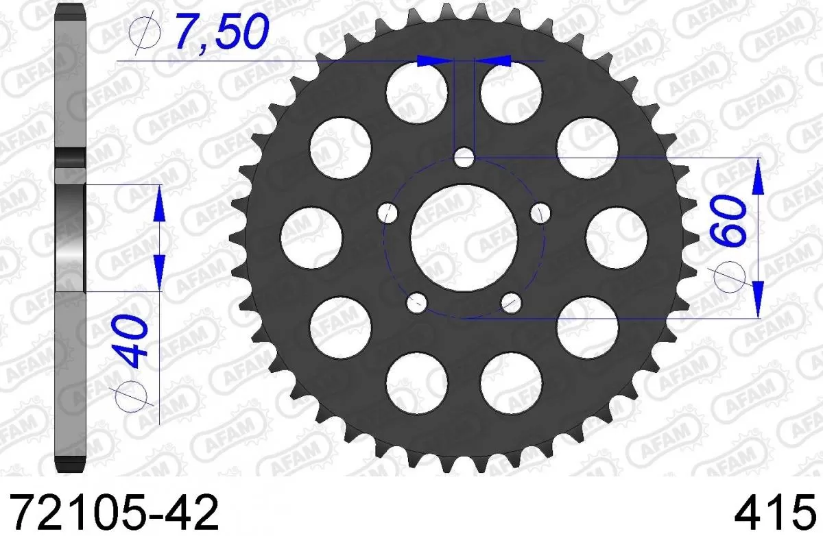 AFAM Sprocket Rear Aluminium 42T - 415