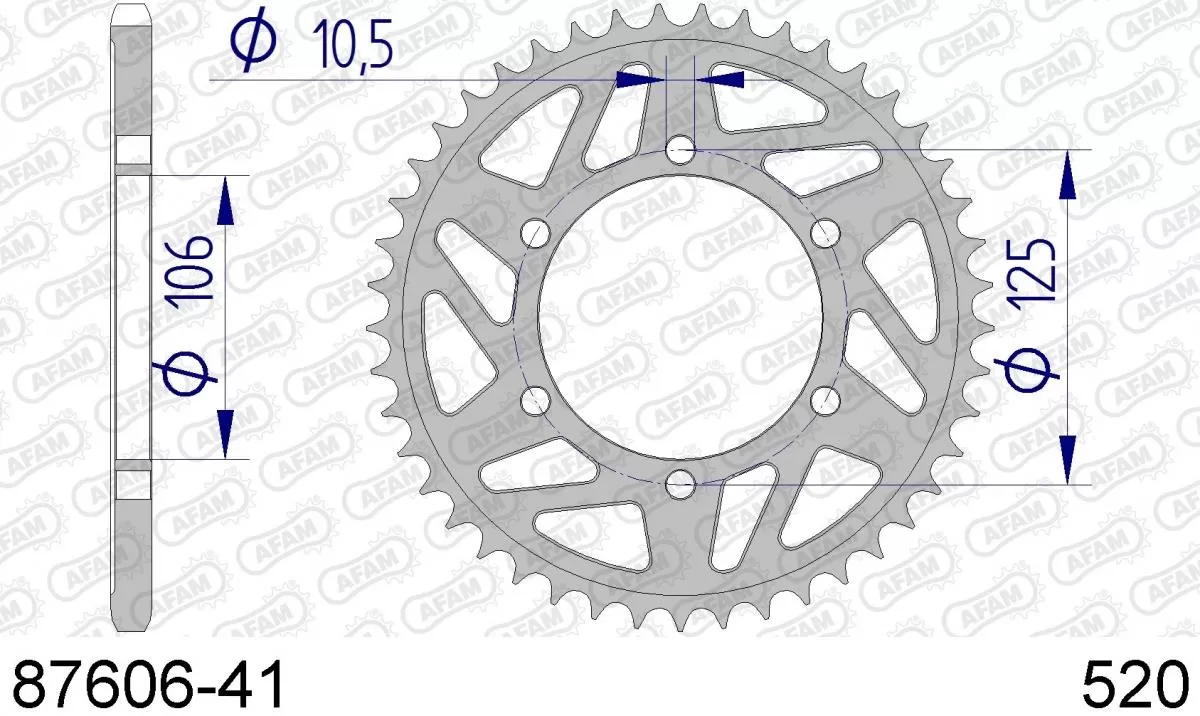 AFAM Sprocket Rear Aluminium 41T - 520