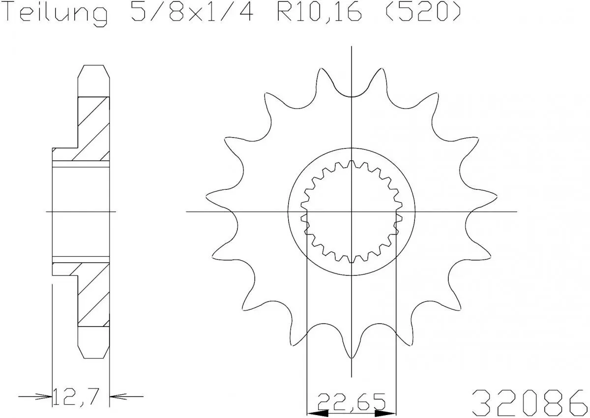 Esjot Sprocket Front 13T - 520