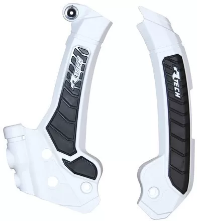 Rtech Bi-Material Frame Protectors White/Black