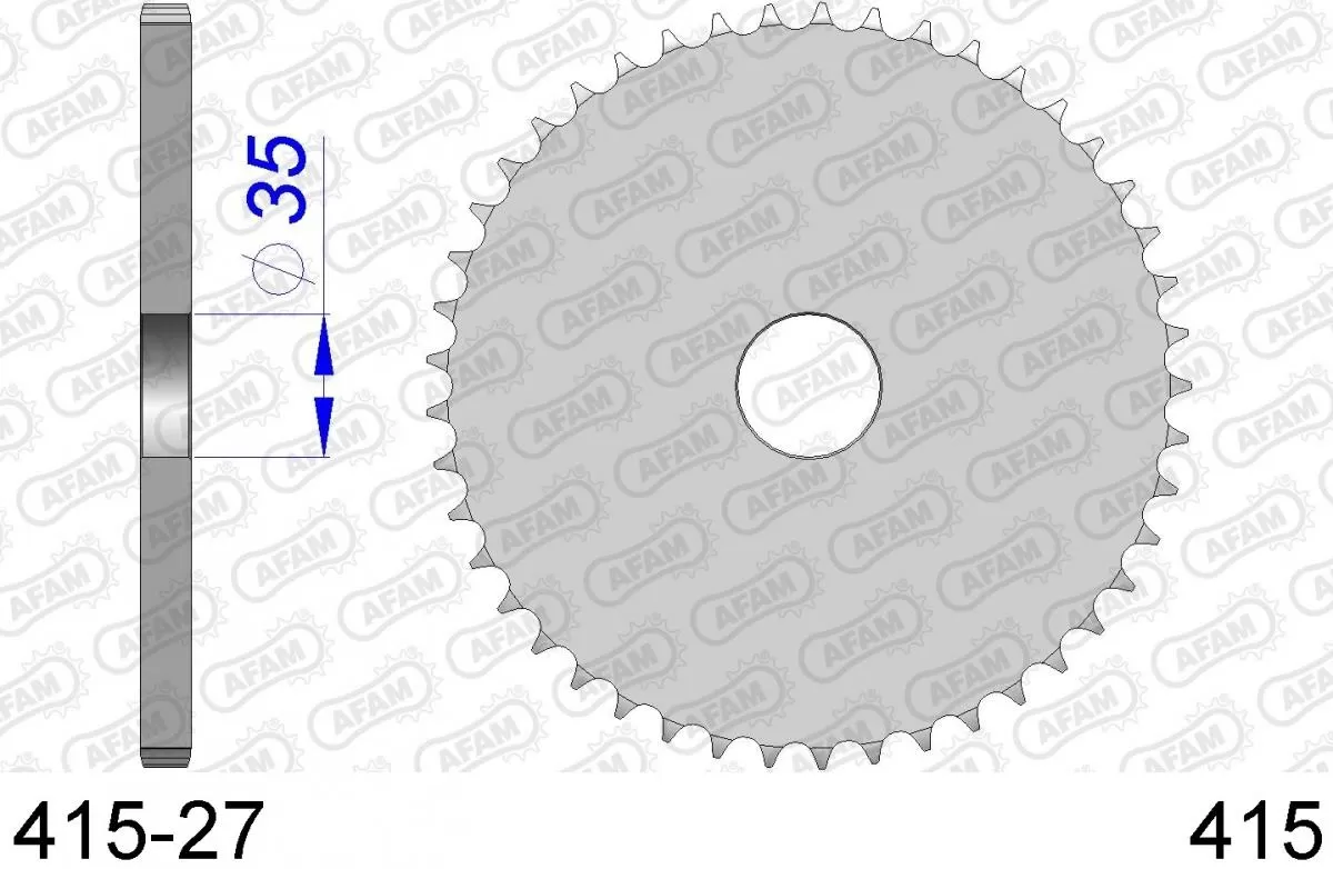 AFAM Sprocket Rear Aluminium - Blank - 415