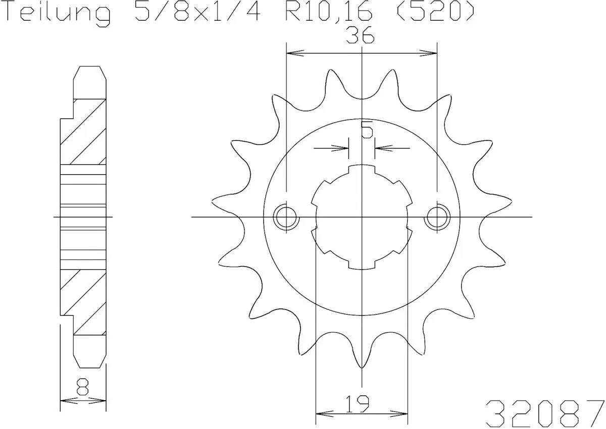 Esjot Sprocket Front 15T - 520