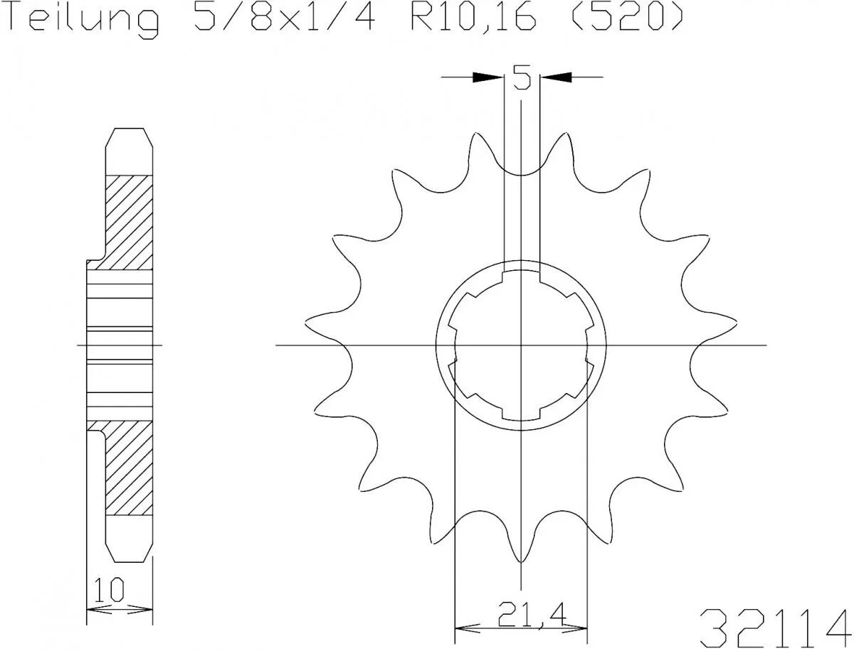 Esjot Sprocket Front 15T - 520