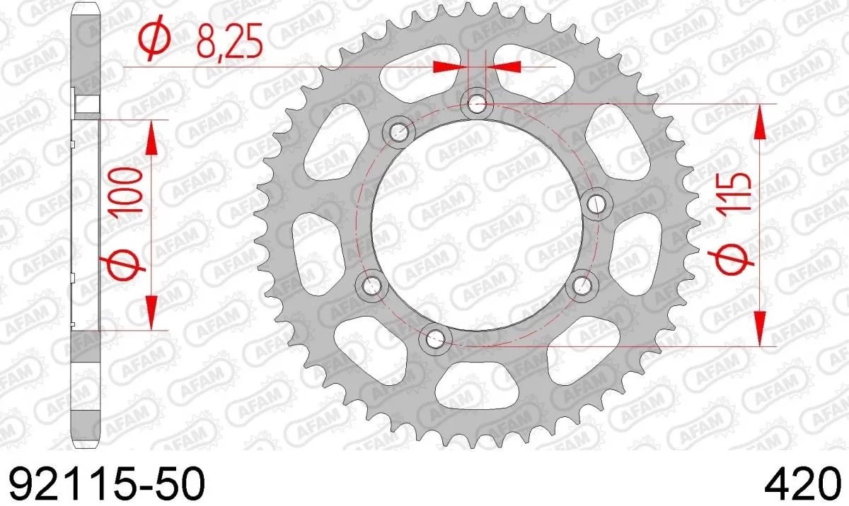 AFAM Sprocket Rear Steel 50T - 420