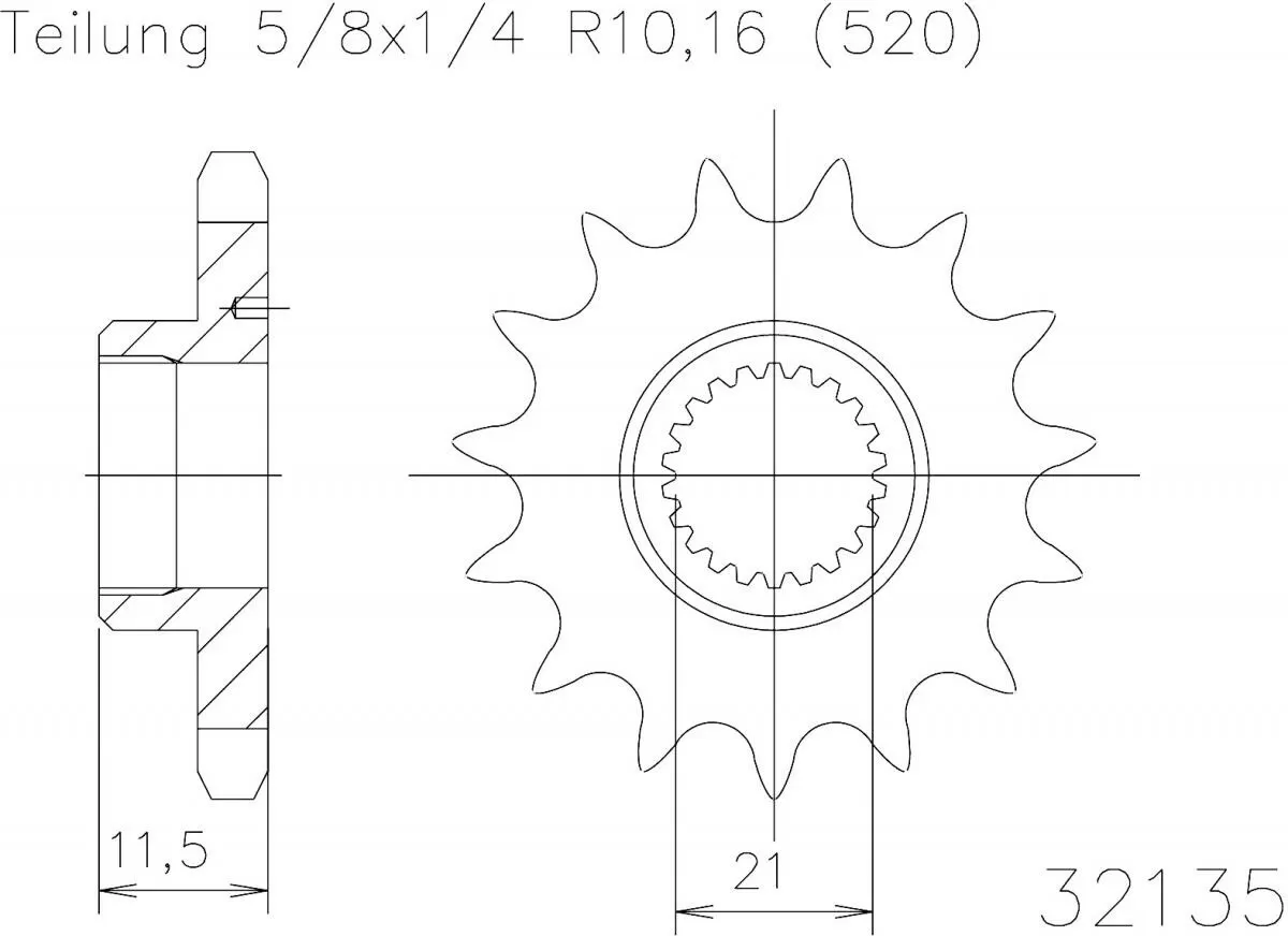 Esjot Sprocket Front 13T - 520