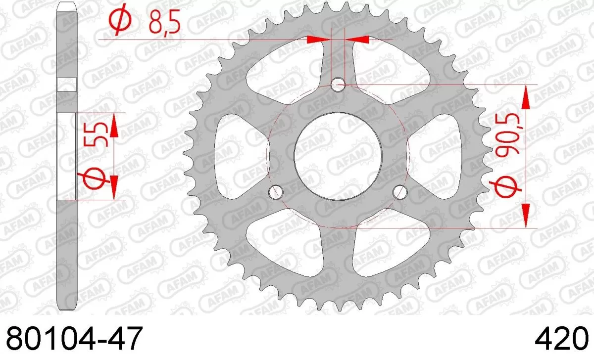 AFAM Sprocket Rear Steel 47T - 420