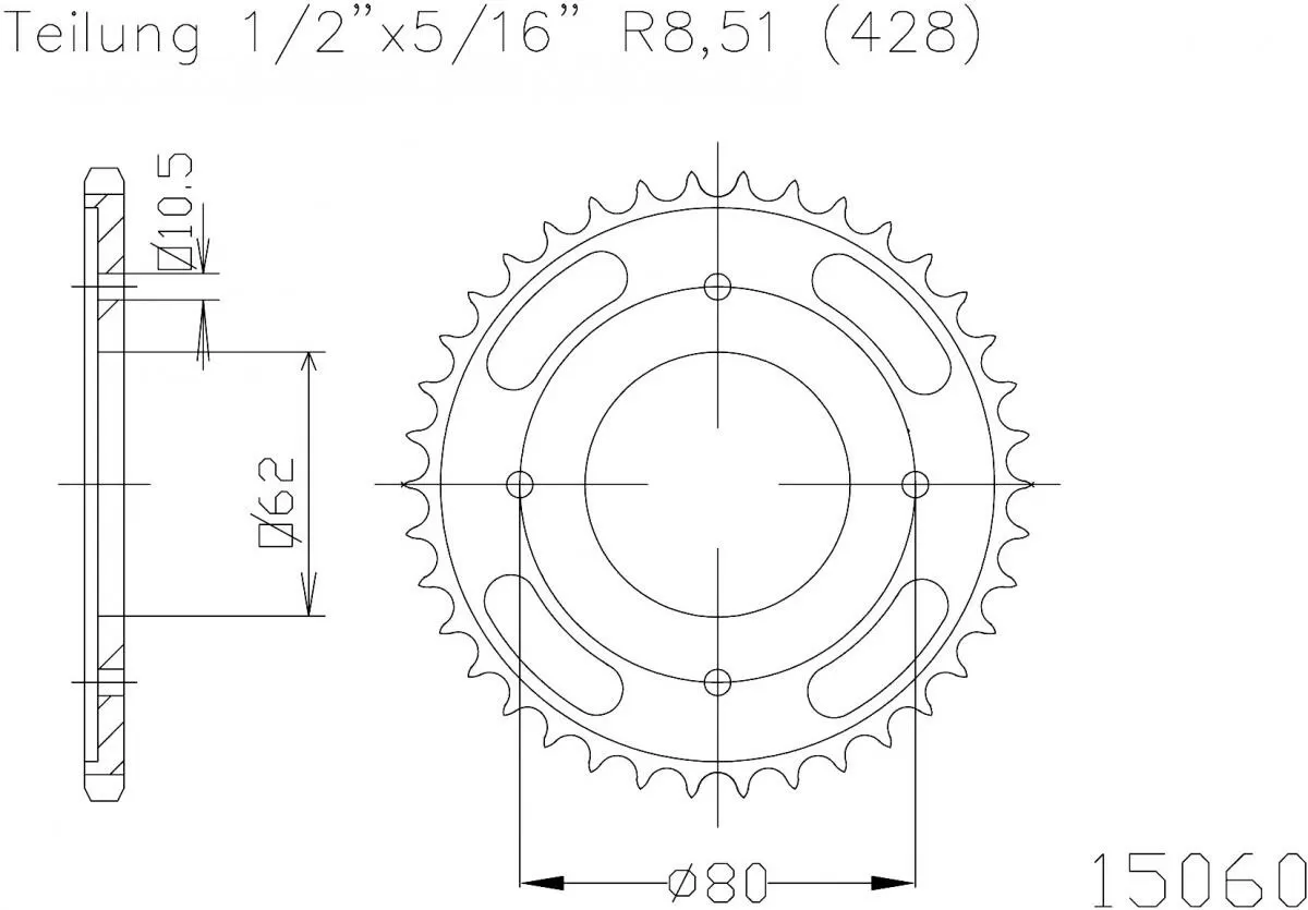 Esjot Sprocket Rear Steel 54T - 428