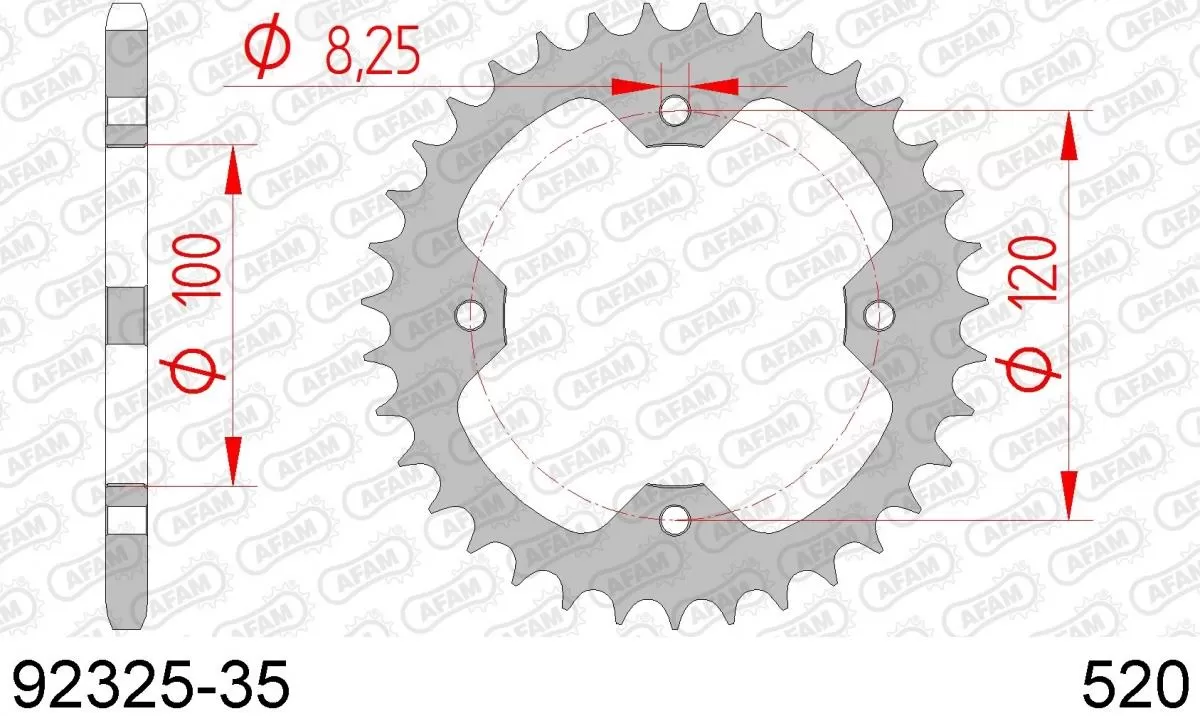 AFAM Sprocket Rear Steel 35T - 520