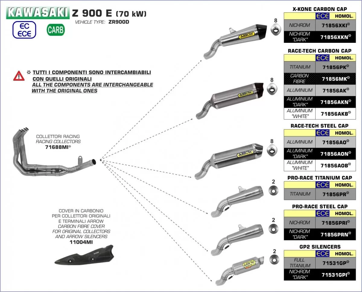 Arrow Exhaust Road 71856XKN X-Kone EEC
