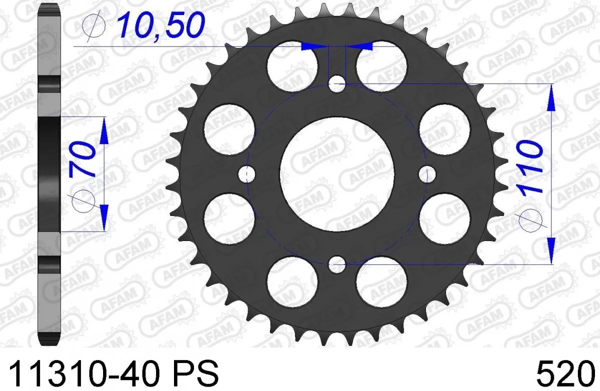 AFAM Sprocket Rear Aluminium 40T PS - 520