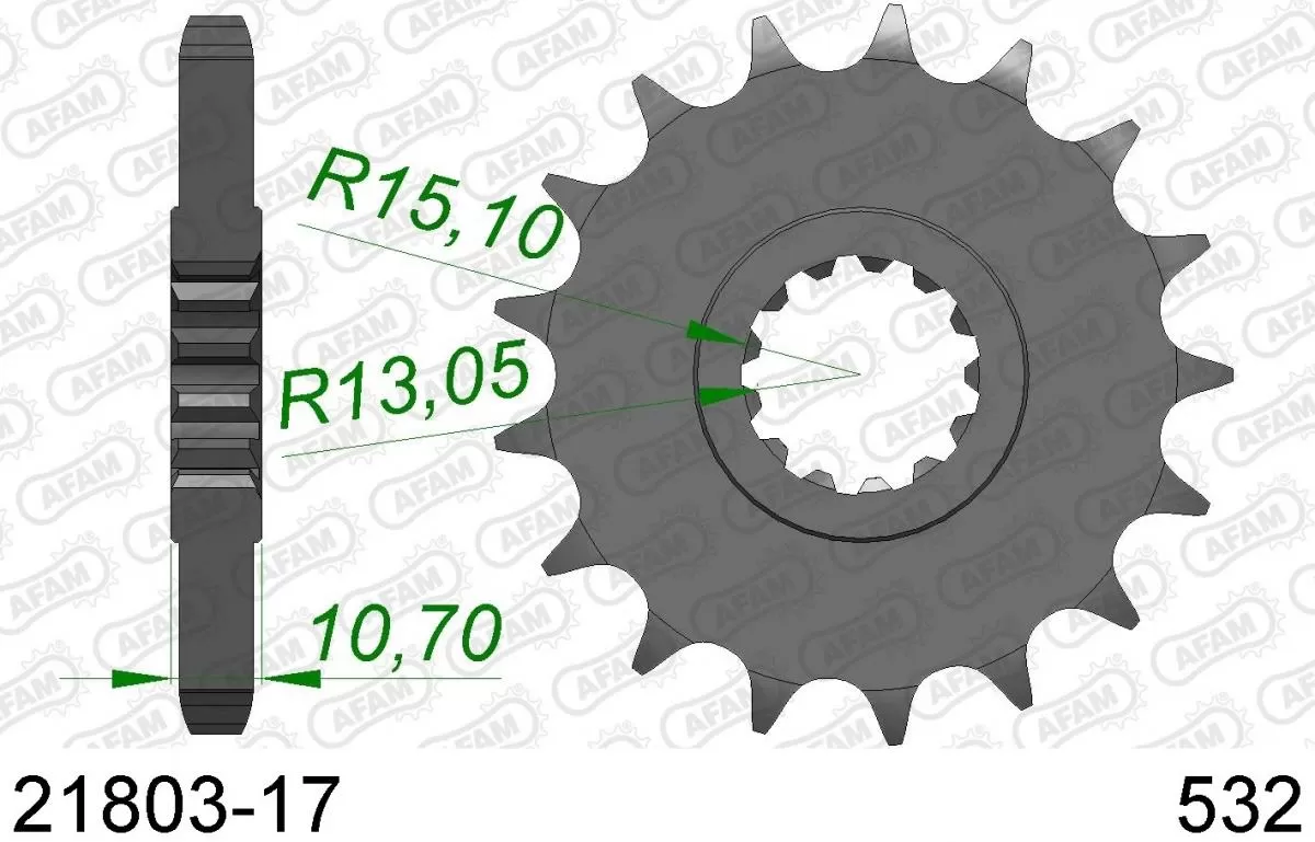 AFAM Sprocket Front 17T - 532