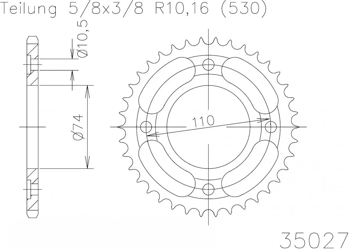 Esjot Sprocket Rear Steel 41T - 530