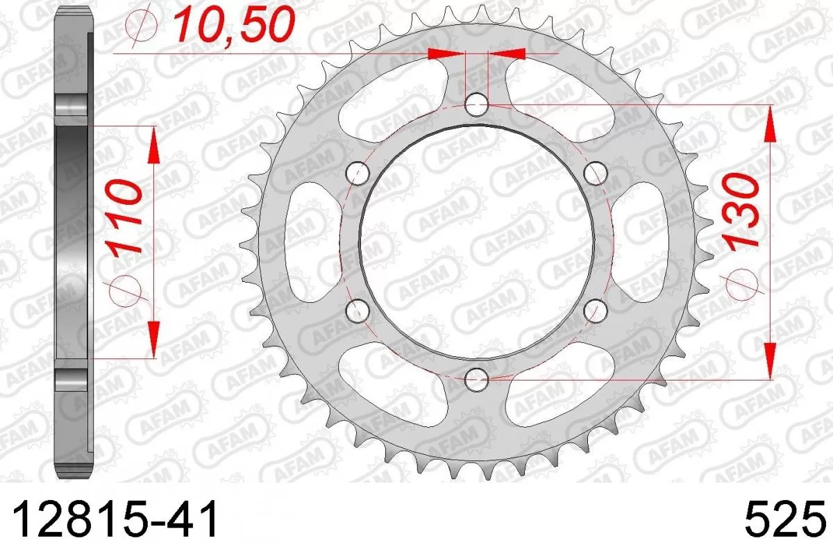 AFAM Sprocket Rear Steel 41T - 525