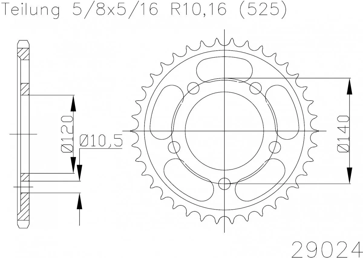 Esjot Sprocket Rear LIGHT 47T - 520