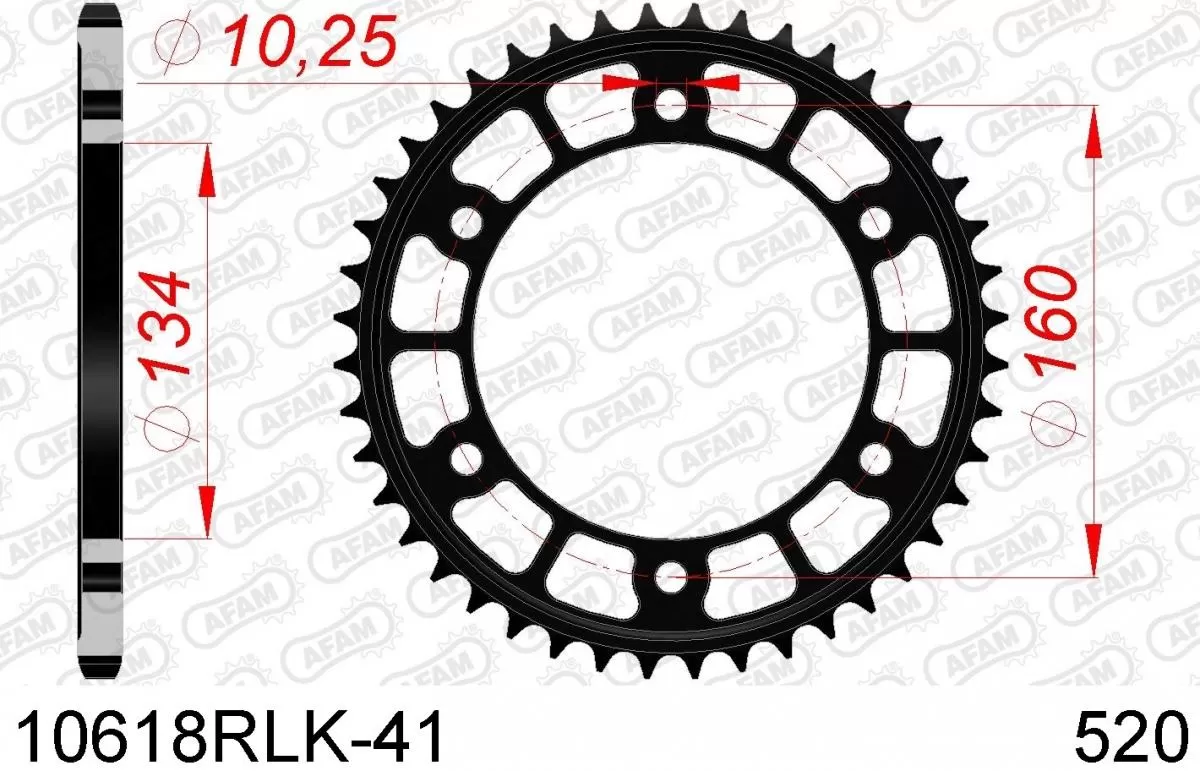 AFAM Sprocket Rear Steel 41T - 520