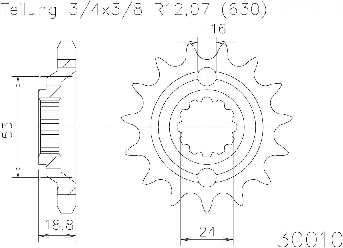 Esjot Sprocket Front 15T - 630