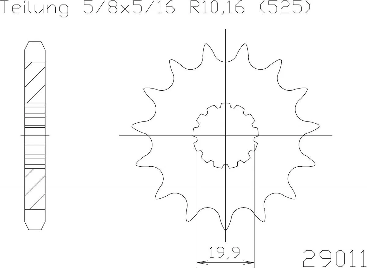 Esjot Sprocket Front 16T - 525