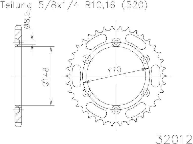 Esjot Sprocket Rear Steel 42T - 520