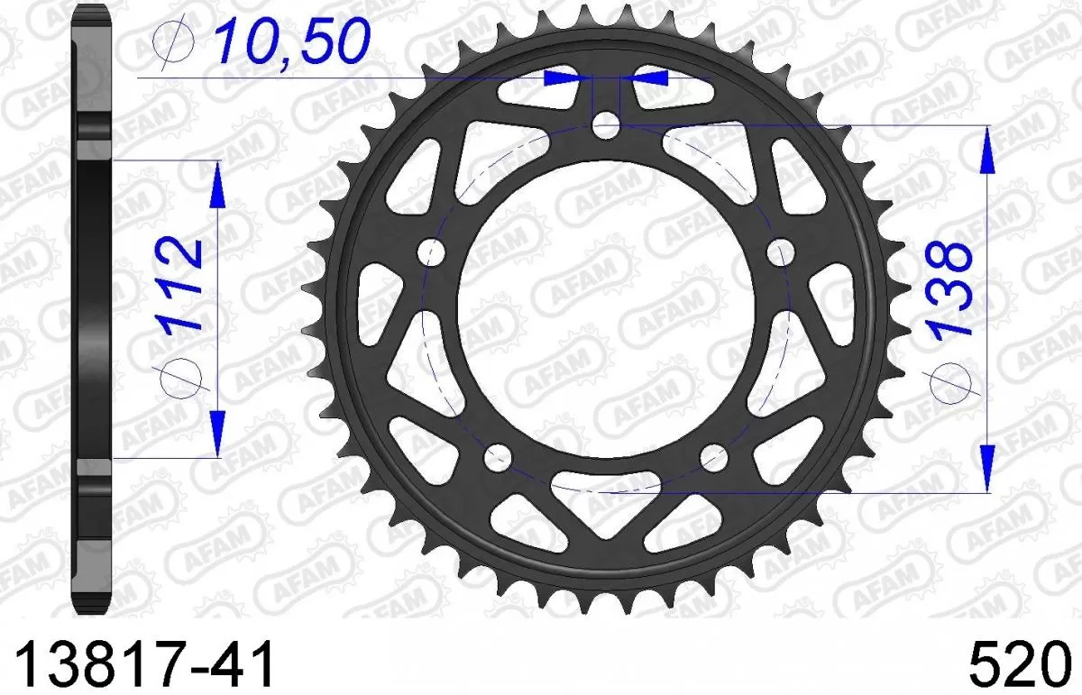 AFAM Sprocket Rear Aluminium 41T - 520