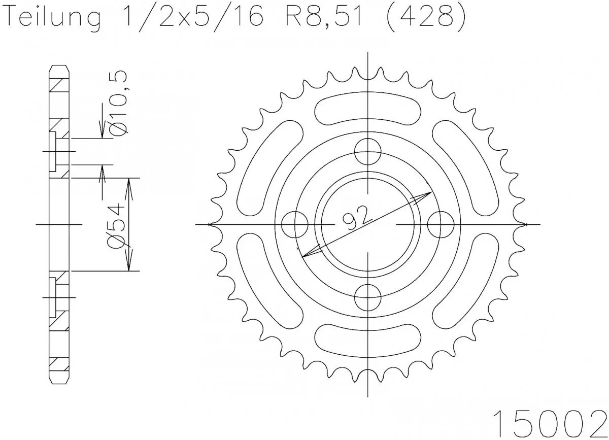 Esjot Sprocket Rear Steel 49T - 428